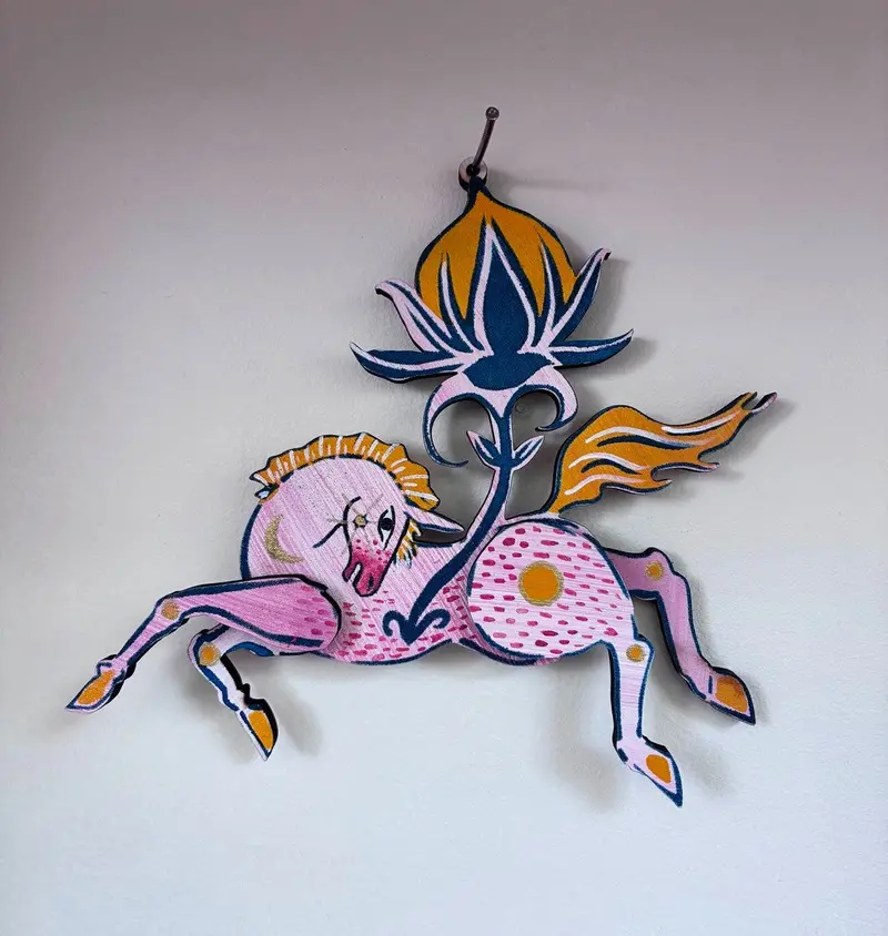 Flower Horse Ornament – Floral Equine Ceramic Holiday Decoration By Squirrel Dance Farm 1