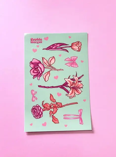Flowers And Bows Sticker Collection By Sophie Margot 1