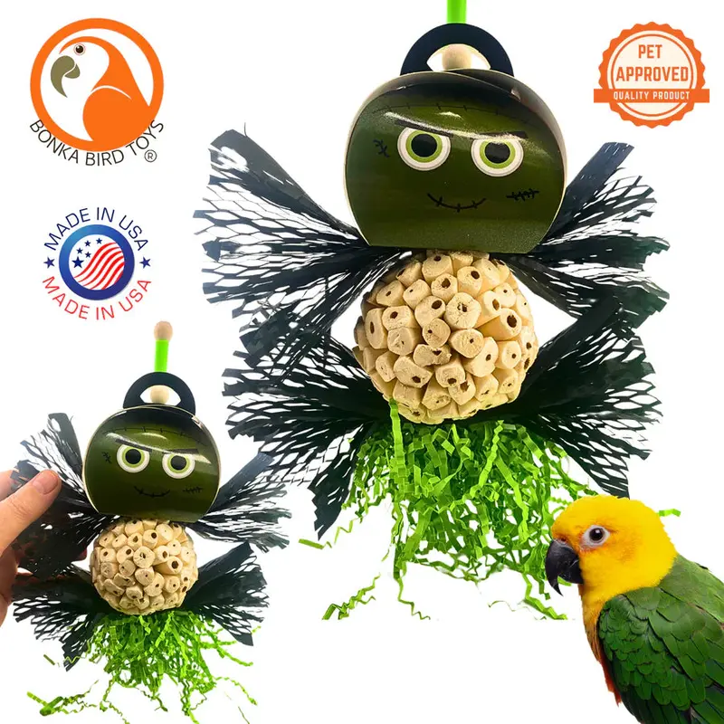 Frankenstein-Themed Interactive Bird Toy 1