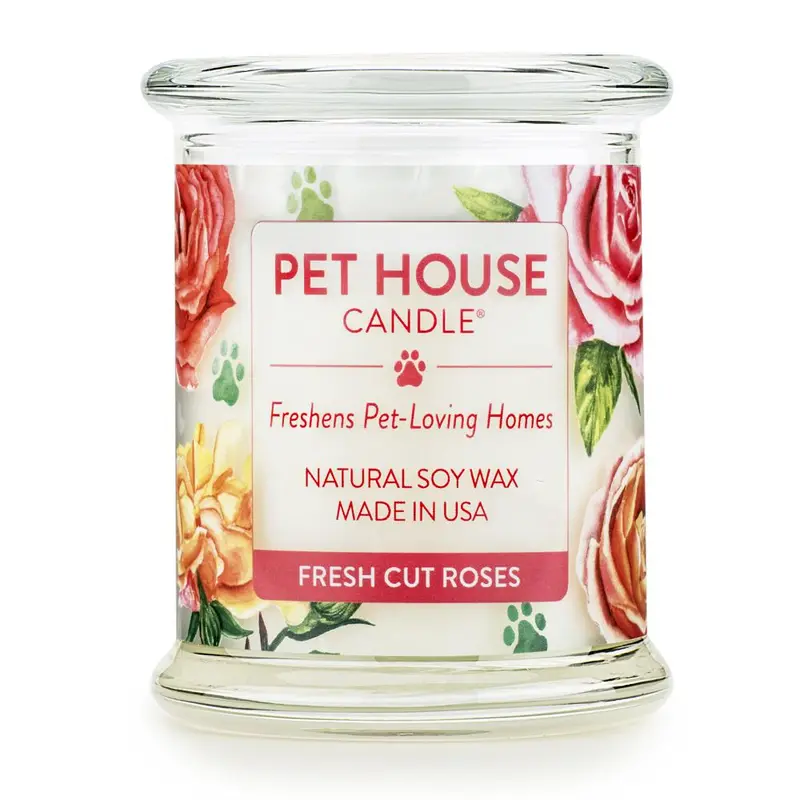Fresh Cut Rose Scented Pet House Candle 1