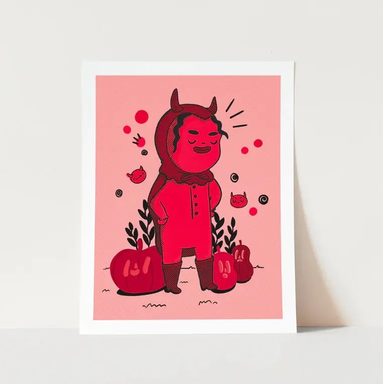 Fromlinetoline Little Buddy Illustrated Art Print 1