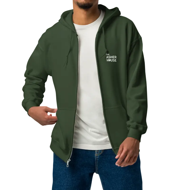 Full-Zip Unisex Hoodie With Classic Logo – Sizes Up To 5Xl 1