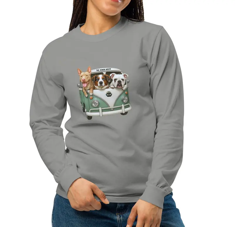 Garment-Dyed Long-Sleeve Shirt Featuring Pack Bus Logo – Sizes Up To 3Xl 1