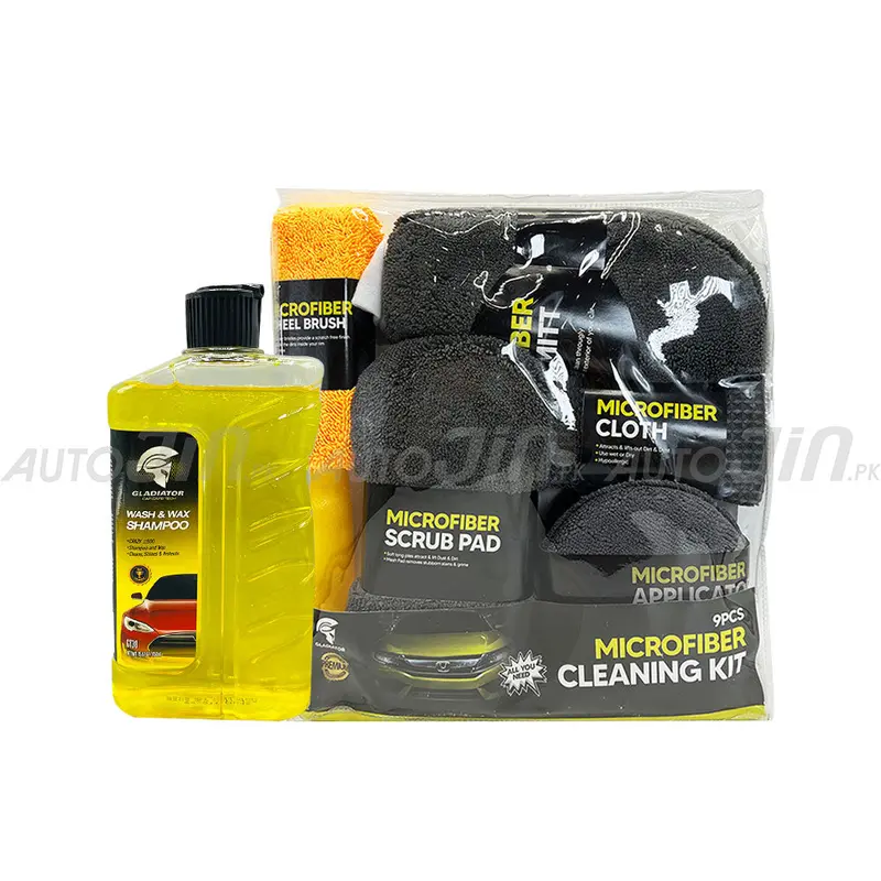 Gladiator 9-Piece Car Care Kit With 450 Ml Shampoo 1