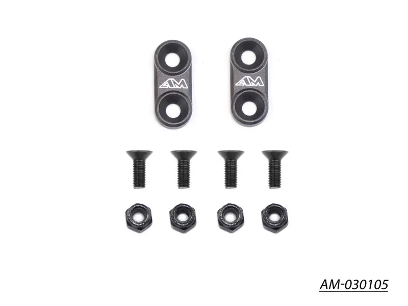 Gray Aluminum 1/10 On-Road Rc Wing Mounting Brackets (Am-030105) 1