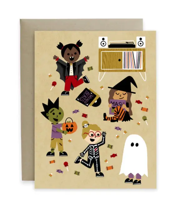 Halloween Dance Party Greeting Card – Bold Illustration By Hideaway House Studio 1