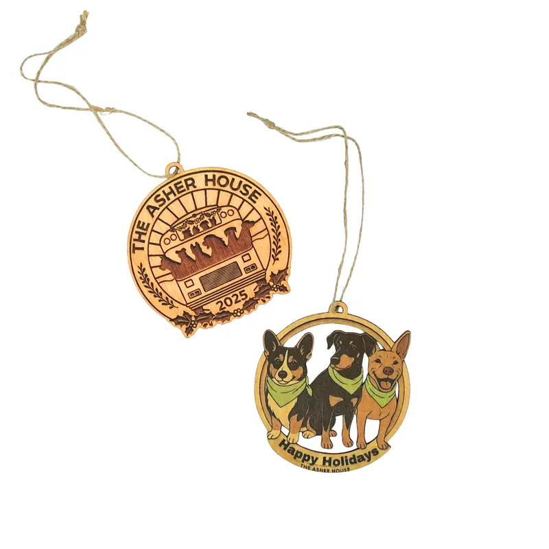 Handcrafted Holiday Wood Ornaments – Natural Wooden Keepsakes With Engraved Pet Themes 1