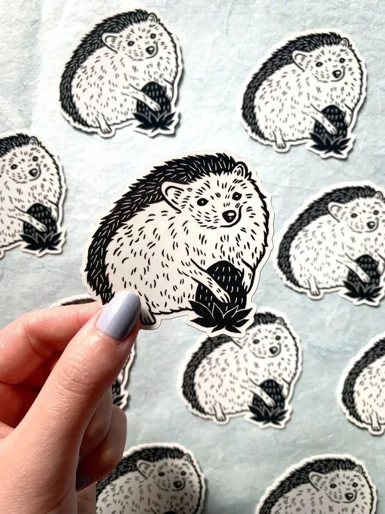Hedgehog Vinyl Sticker By Huiyi Kuo 1