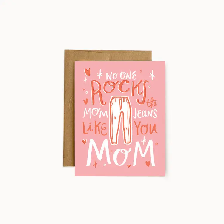 Hello Doodle ‘Mom Jeans’ Playful & Nostalgic Greeting Card 1