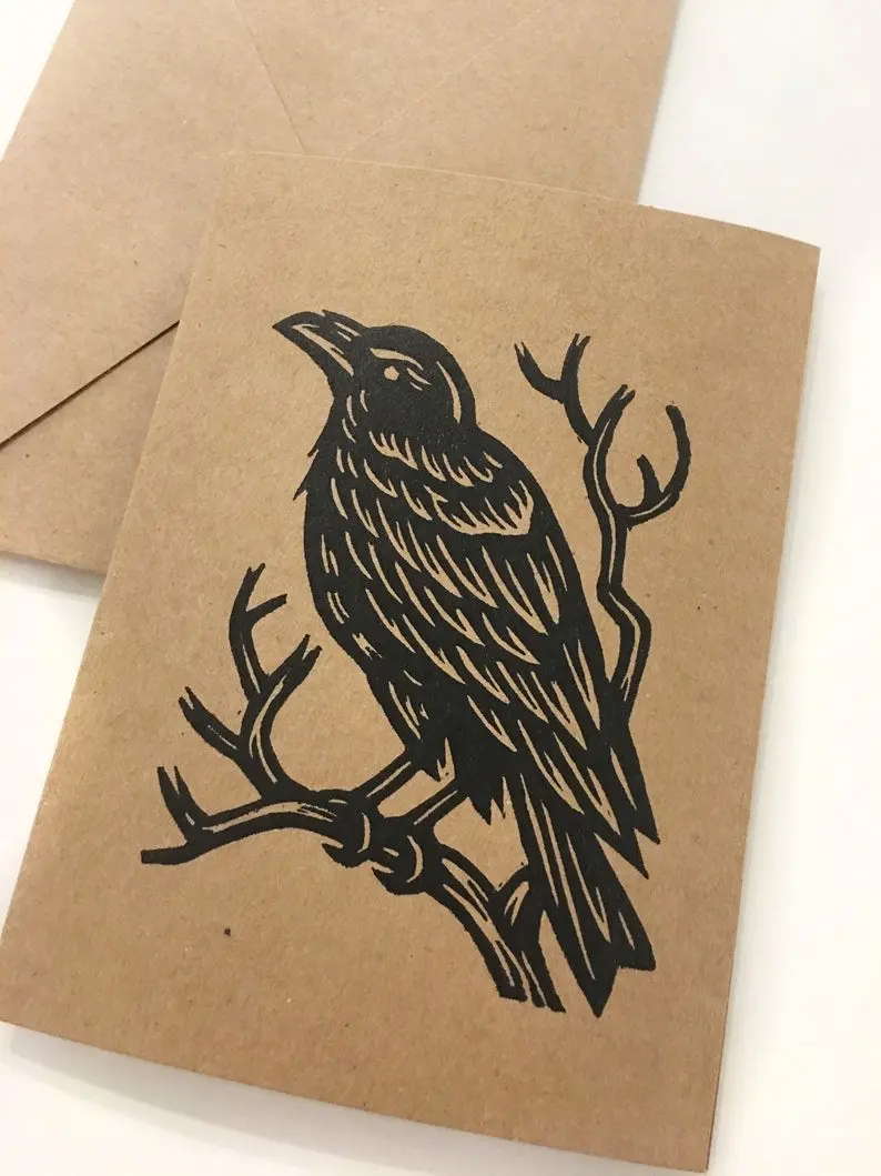 Horse & Hare 'Raven' Nature-Inspired Greeting Card 1