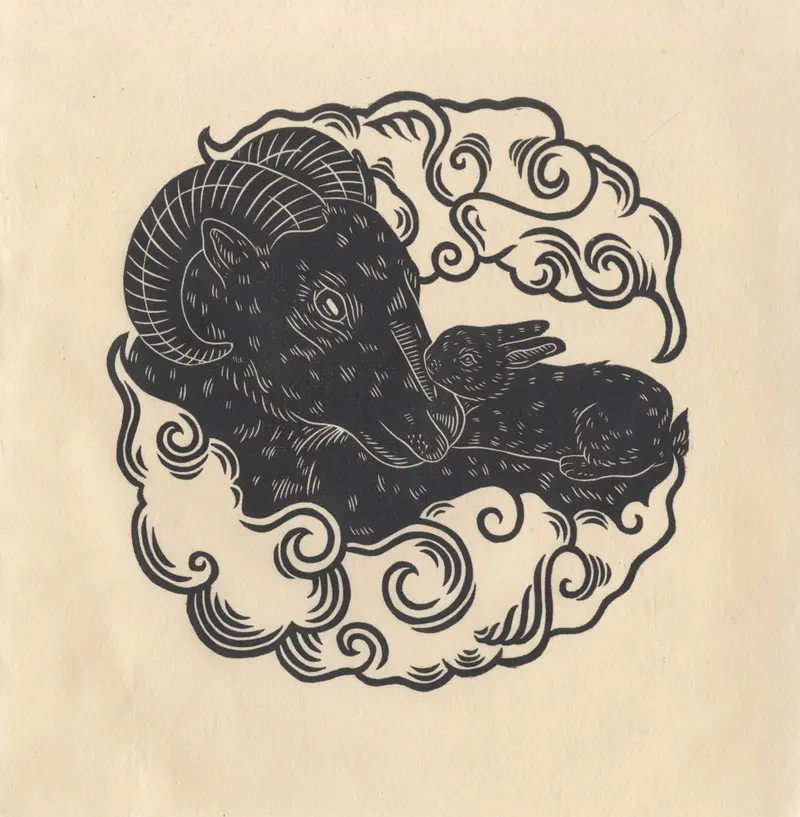 Huiyi Kuo – A Rabbit’S Mother Linocut Relief Print 1