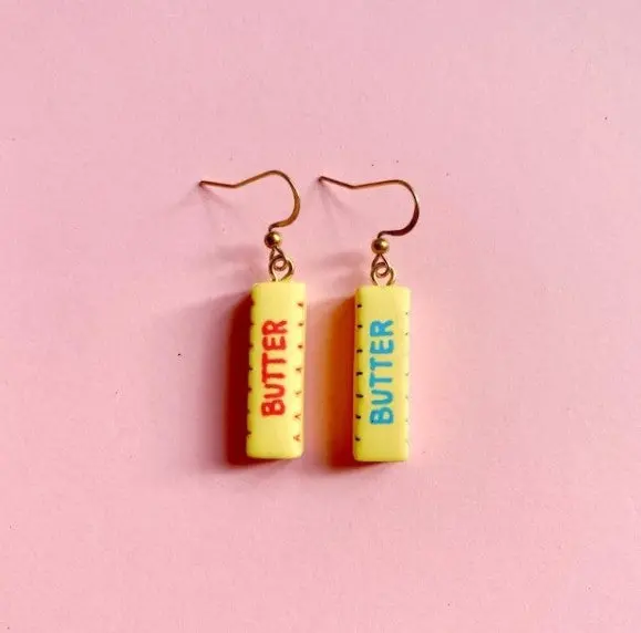 Kc.Co Whimsical Butter-Shaped Dangle Earrings 1