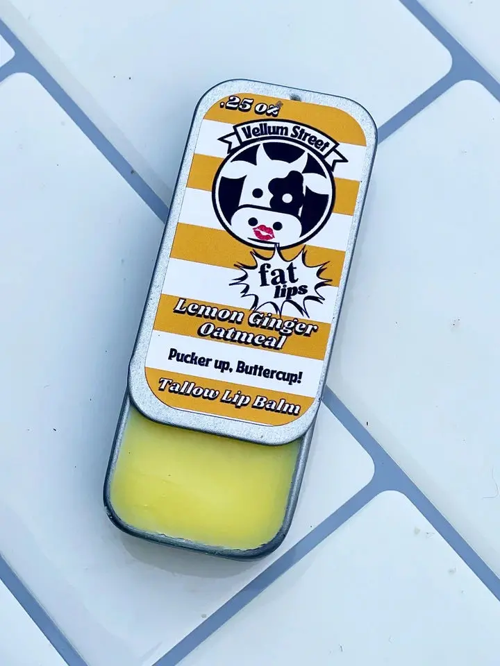 Lemon Ginger Oatmeal Lip Balm (0.25 Oz) By Vellum St Soap Co 1