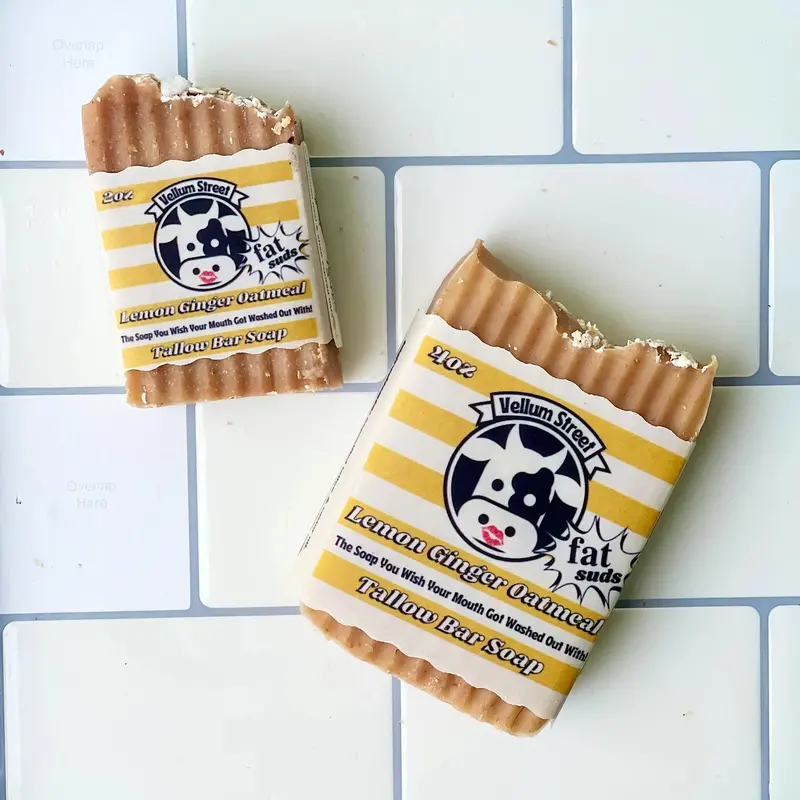 Lemon Ginger Oatmeal Mini Soap By Vellum Street Soap Co 1