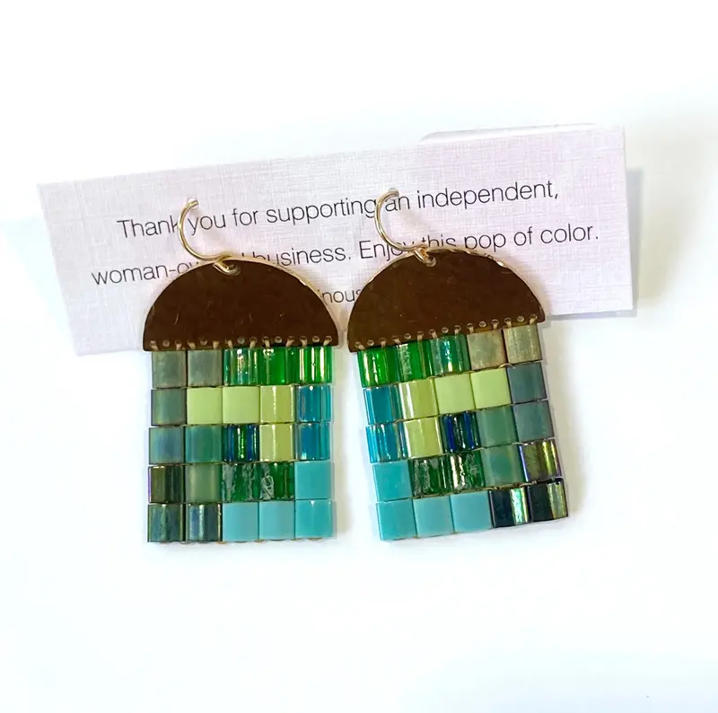 Loominous Design Short Tila Bead Drop Earrings 1