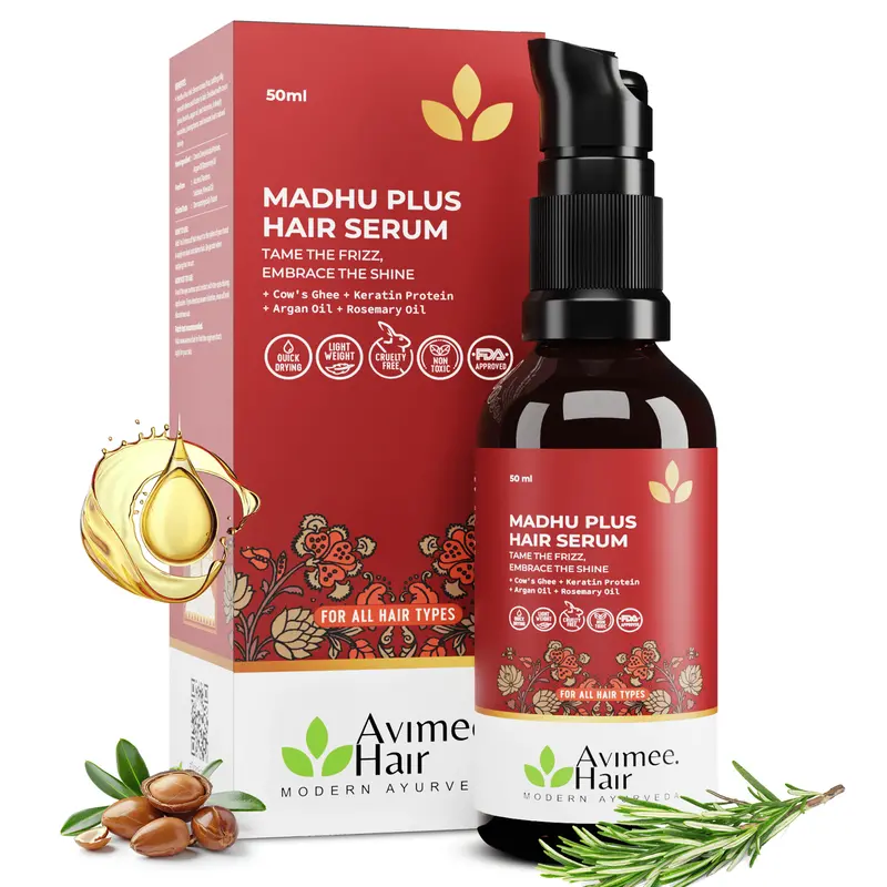 Madhu Plus Enriched Hair Serum For Shine, Strength & Frizz Control 1