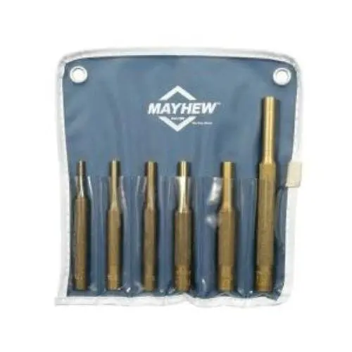 Mayhew Brass Pin Punch Set – Non-Marring 6-Piece Kit (67006) 1