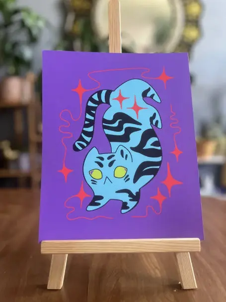 Michiirei Blue Tiger Cat Art Print 1