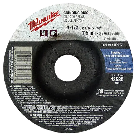 Milwaukee Type 27 Angle Grinder Cut-Off Wheels – Multiple Sizes 1