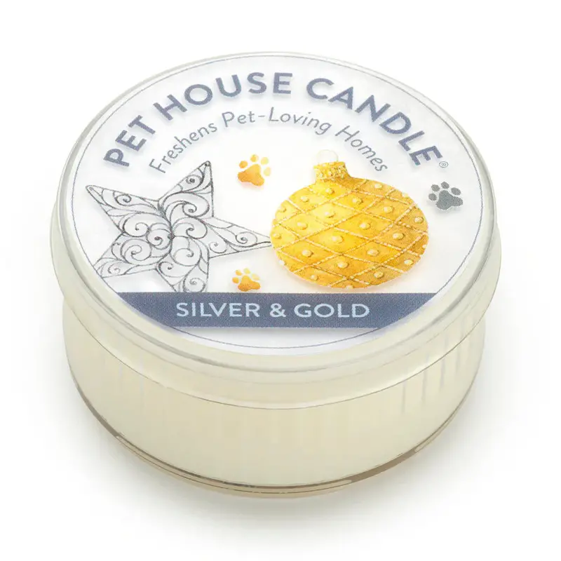 Mini Silver & Gold Themed Pet House Candle 1