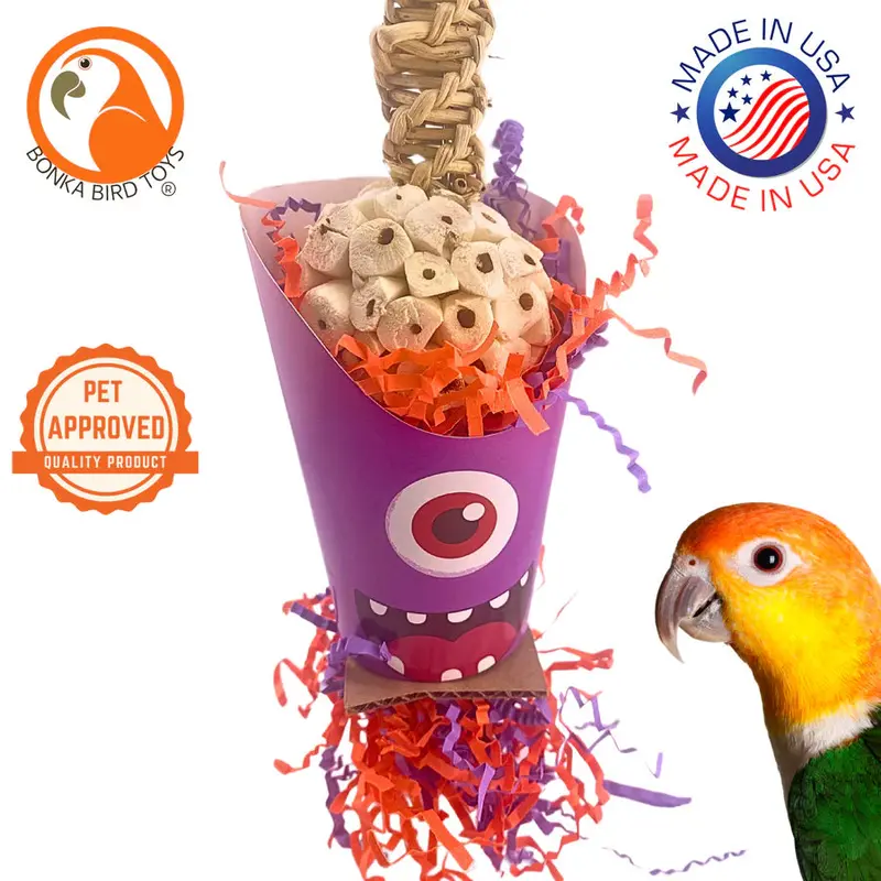 Monster-Themed Cup For Bird Treats Or Toys 1
