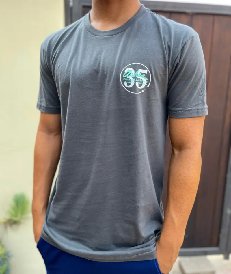 New Asher Guitars Men’S The Logo T-Shirt – 100% Cotton, Heather Gray Finish 1