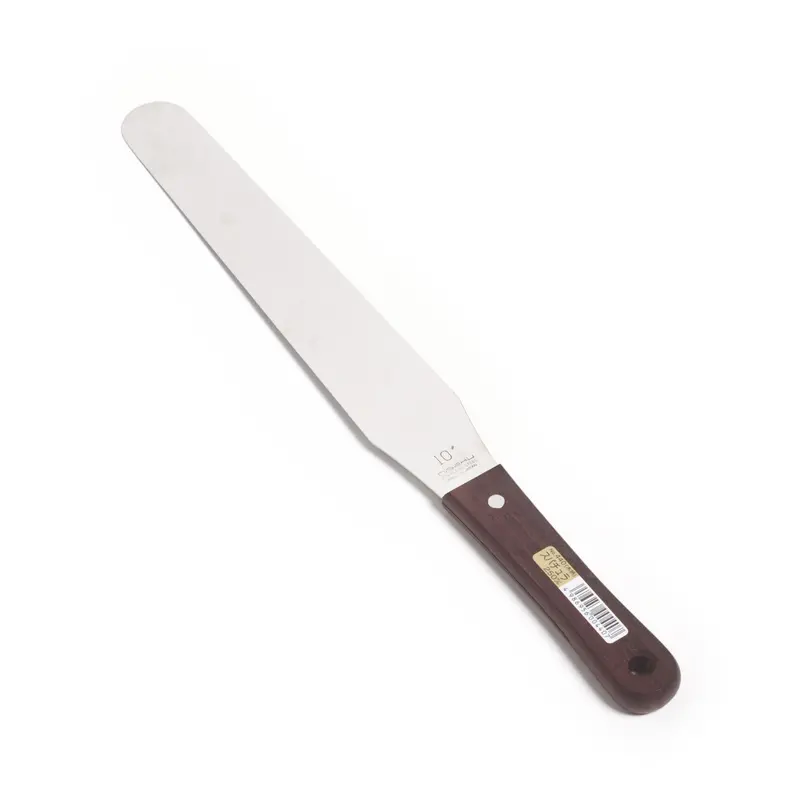 Nisaku Ergonomic Wooden-Handle Spatula – 10-Inch Stainless Steel Blade 1