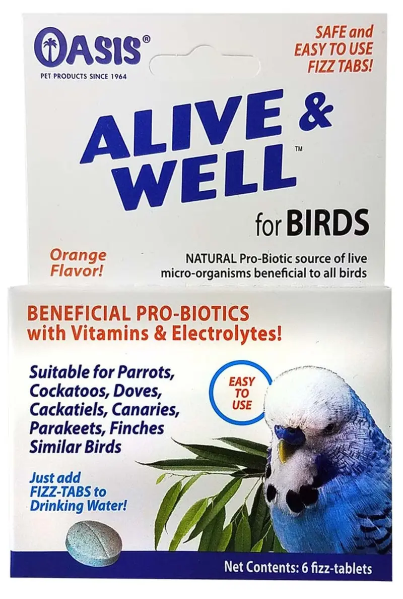 Oasis Alive & Well Probiotic Effervescent Tablets For Birds 1