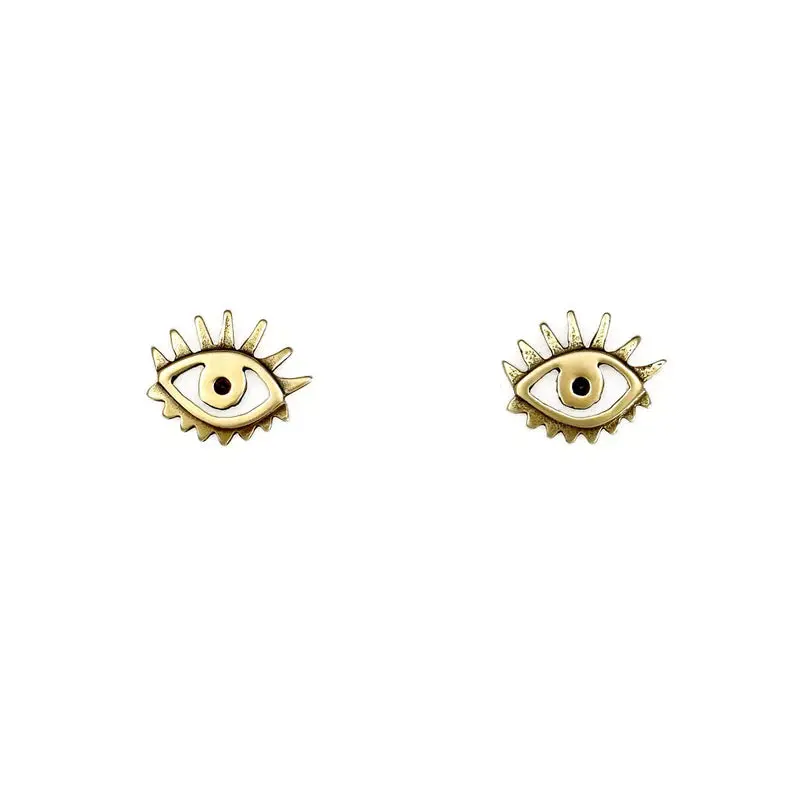 Ojo Brass Stud Earrings By Carolyn Keys 1