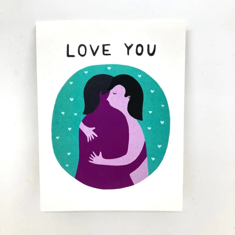 One Lane Road 'Love You' Minimalist Greeting Card 1