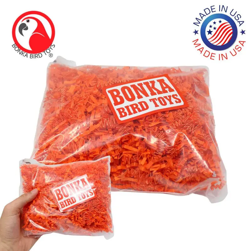 Orange Crinkle Shred Paper – Safe Bird Enrichment Material 1