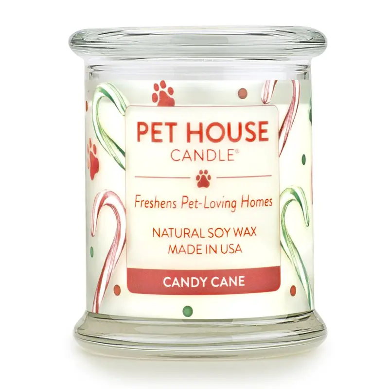 Peppermint Candy Cane Pet House Candle 1