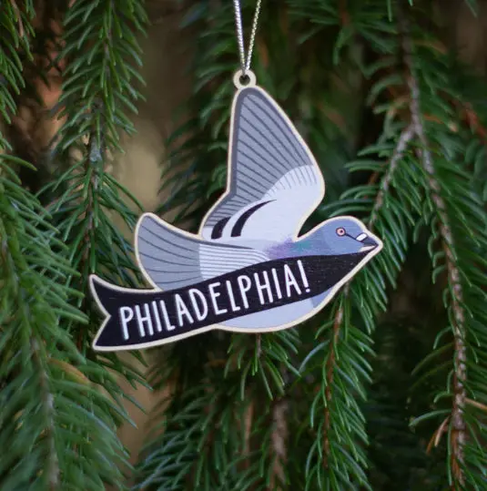 Philadelphia Pigeon Wood Ornament By Exit343Design 1