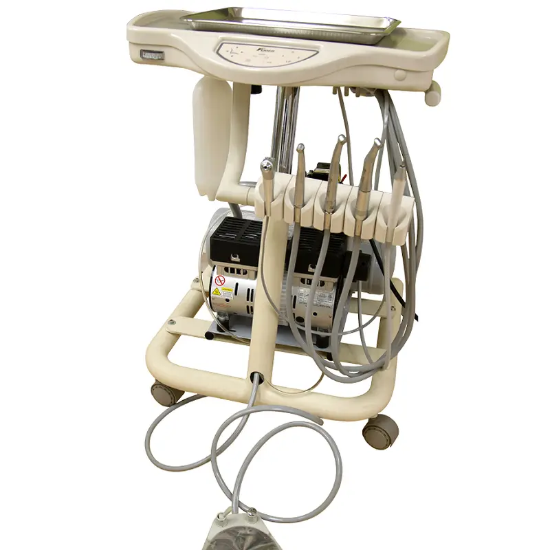 Portable Dental Mobile Cart With Built-In Air Compressor 1