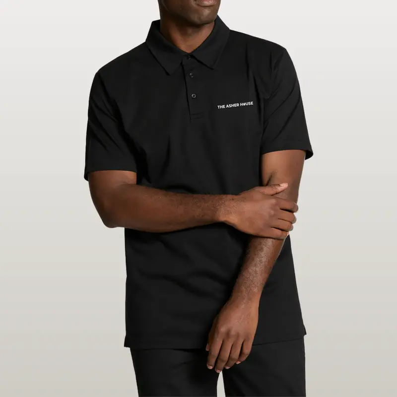Premium Logo Black Pique Polo – Breathable Knit, Sizes Up To 3Xl 1