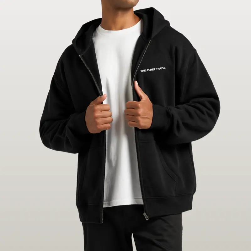 Premium Logo Full-Zip Hoodie – Lightweight & Comfortable, Up To 3Xl 1