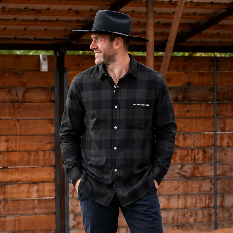 Premium Logo Rugged Flannel Shirt – Plaid Work Shirt, Sizes Up To 3Xl 1