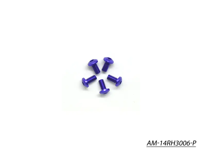 Purple Anodized 7075 Aluminum Allen Screw – M3×6Mm Round Head (Pack Of 5, Am-14Rh3006-P) 1