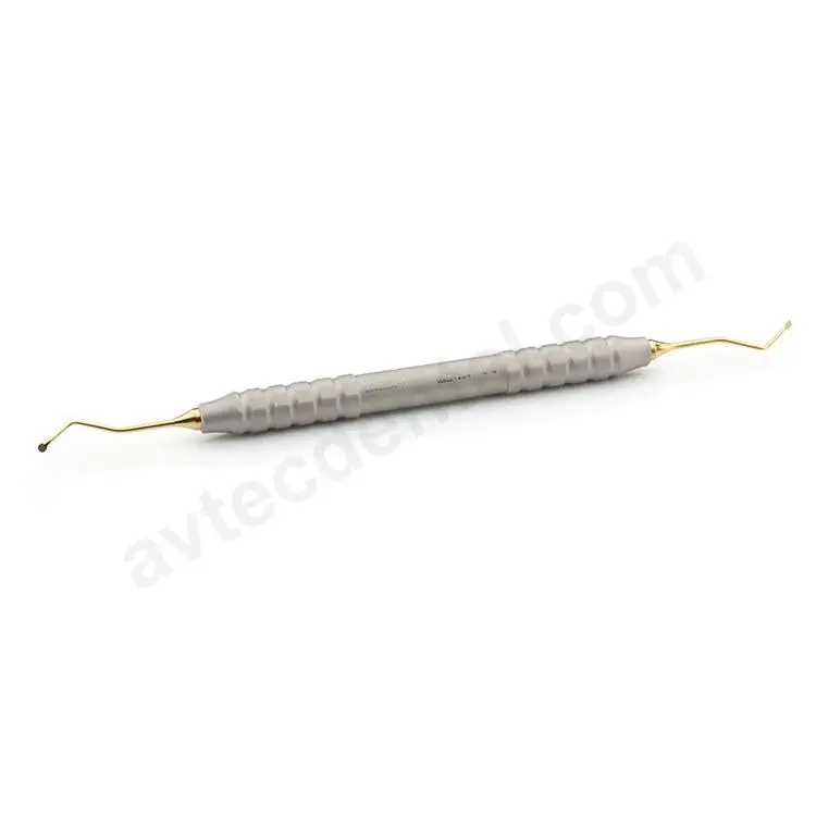 R55 Non-Serrated Gingival Cord Packer – Gold Titanium, Tru-Grip® Handle 1