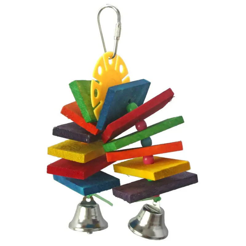Rainbow-Colored Bell Toy For Birds 1