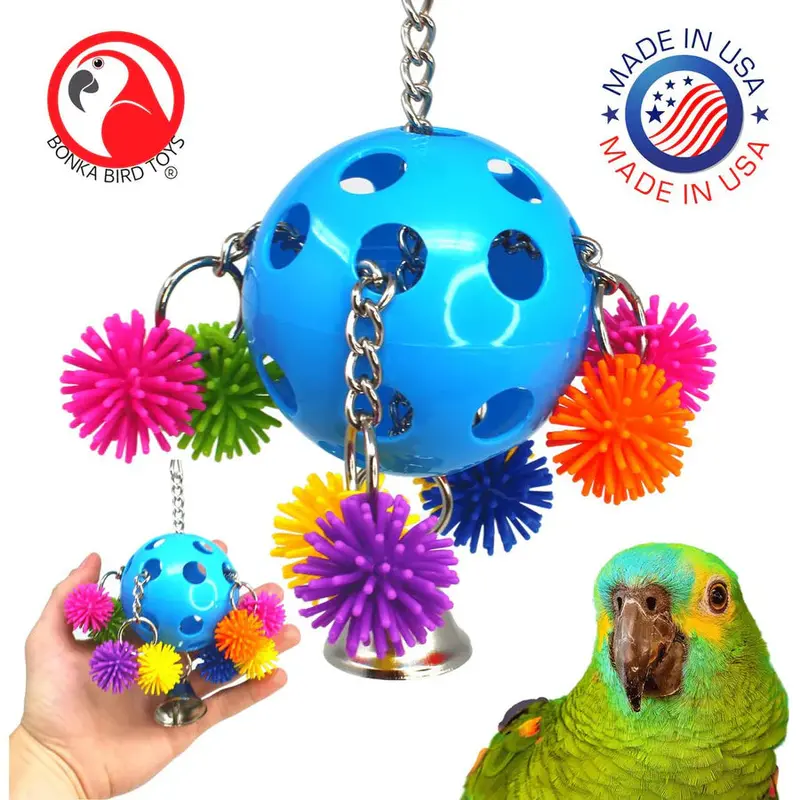 Rainbow-Spiked Pull-And-Play Bird Toy 1