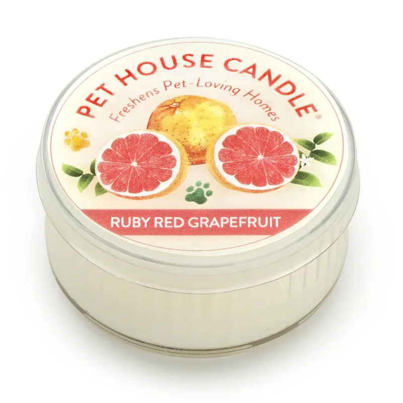 Ruby Red Grapefruit Mini Citrus Pet House Candle 1