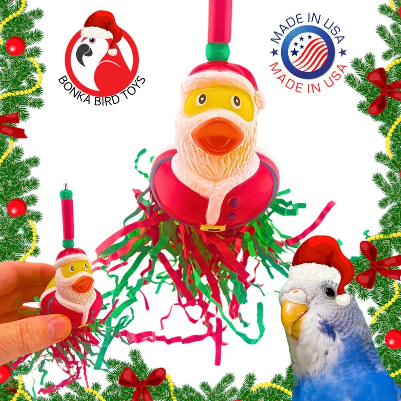 Santa-Figure Duck Toy For Festive Enrichment 1