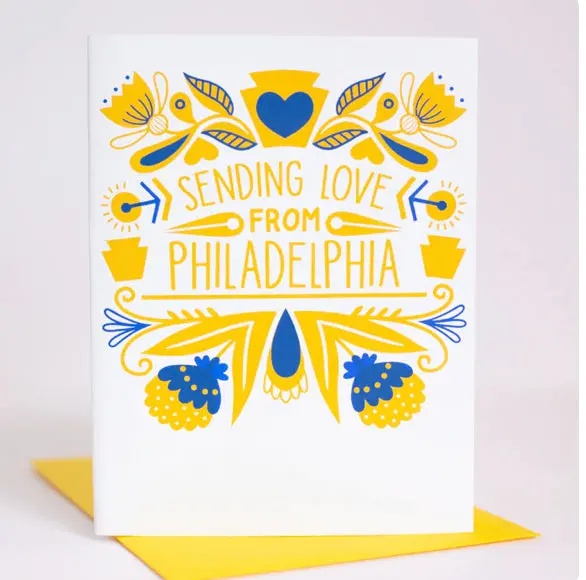 Sending Love From Philadelphia Greeting Card By Exit343Design 1