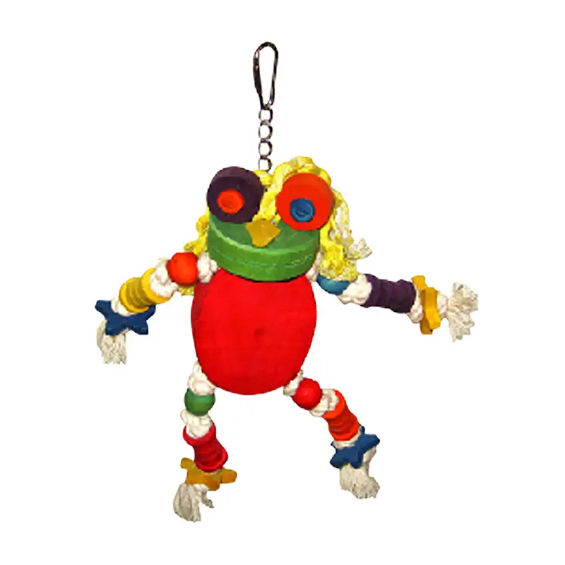 Silly Wooden Frog Toy For Avian Enrichment 1