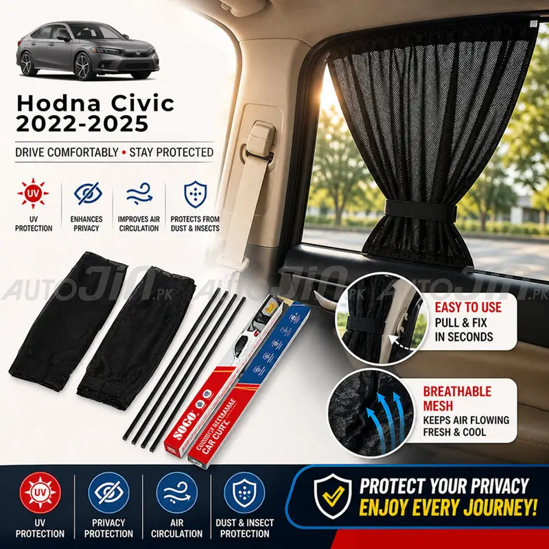 Sogo Custom Retractable Sunshade Curtains – Honda Civic (2022–2024) 1