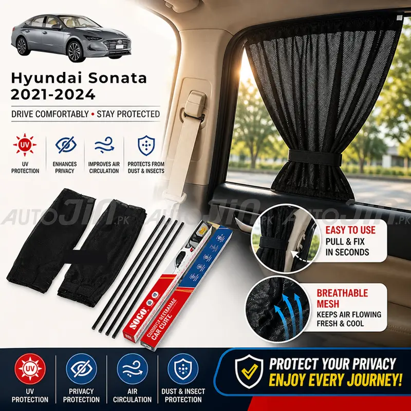 Sogo Custom Retractable Sunshade Curtains – Hyundai Sonata (2021–2024) 1