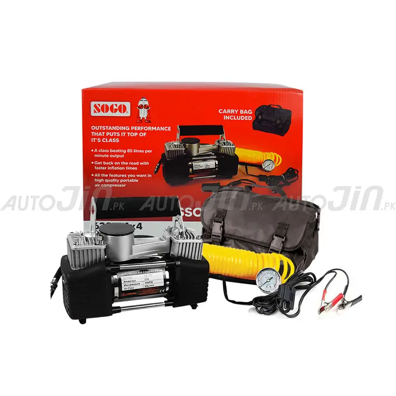 Sogo Dual-Cylinder High-Pressure Portable Air Compressor – Digital Tire Inflator 1
