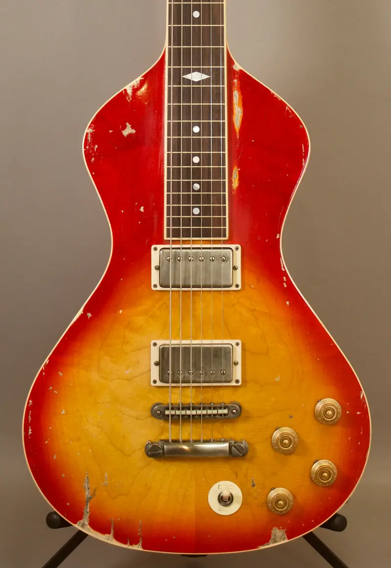 Sold 2022 Asher Ben Harper Signature Lap Steel – Relic’D Nitro Cherry Burst Finish Over Maple Top 1