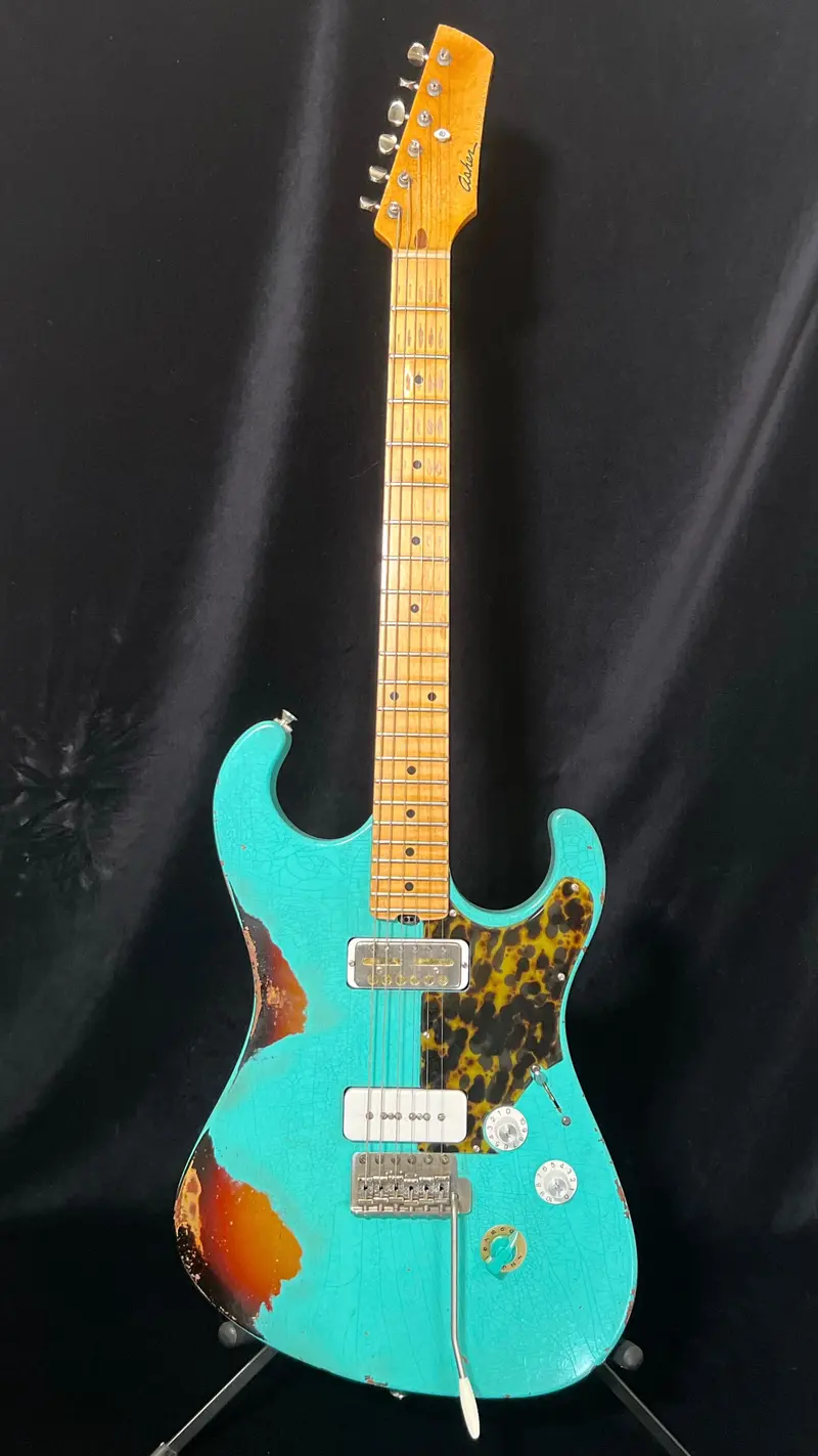 Sold 2022 Asher S 90 Electric Guitar: Sea Foam Green Over Tobacco Burst Nitro Finish, Heavy Relic – #1305, Road-Tested By Donavon Frankenreiter 1